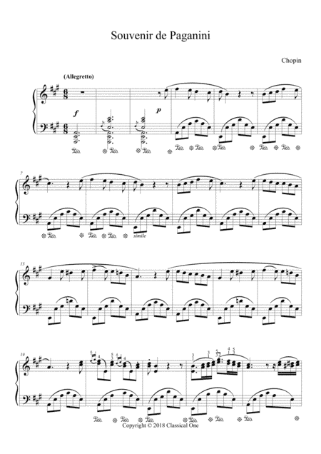 Chopin - Souvenir de Paganini for piano solo (arr. MPS)
