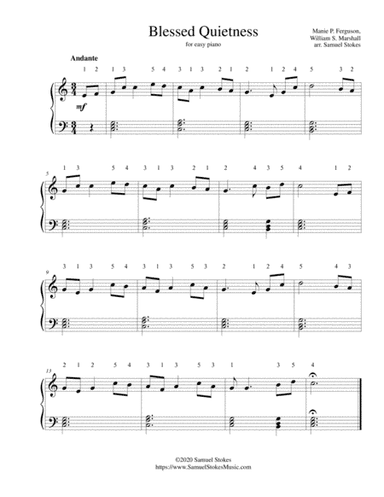 Blessed Quietness - for easy piano (arr. Samuel Stokes)