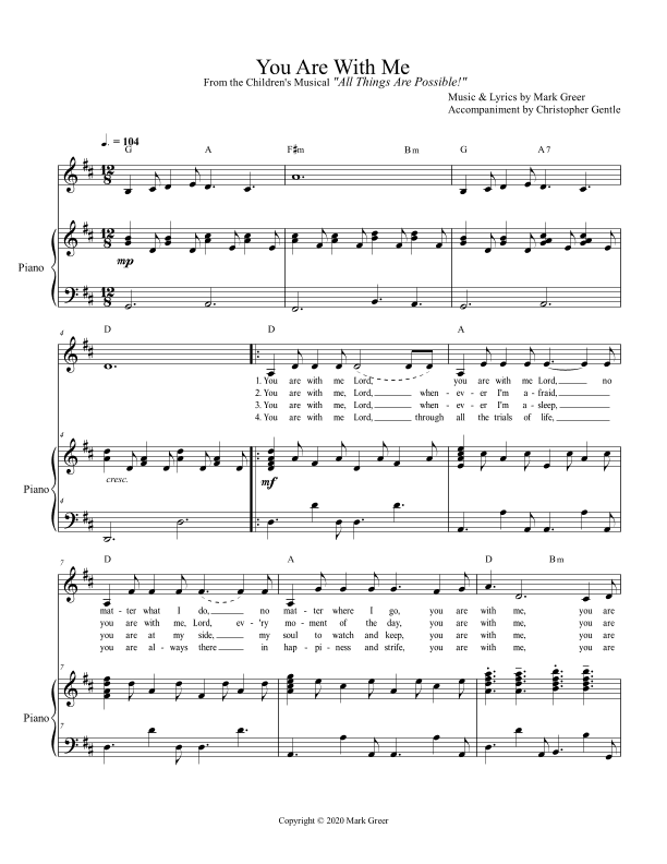 You Are With Me - From the Christian Children's Musical, "All Things Are Possible!"