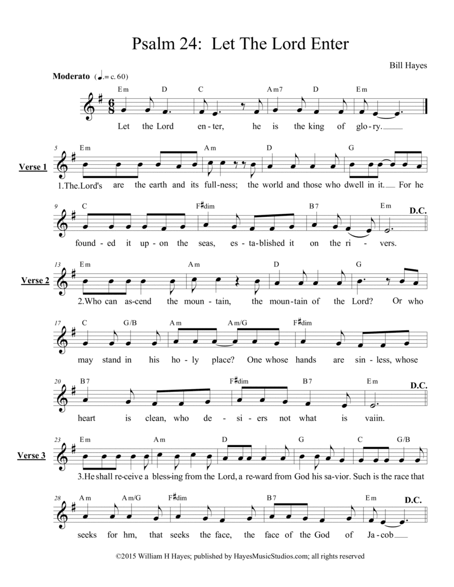 Psalm 24 Let The Lord Enter - leadsheet