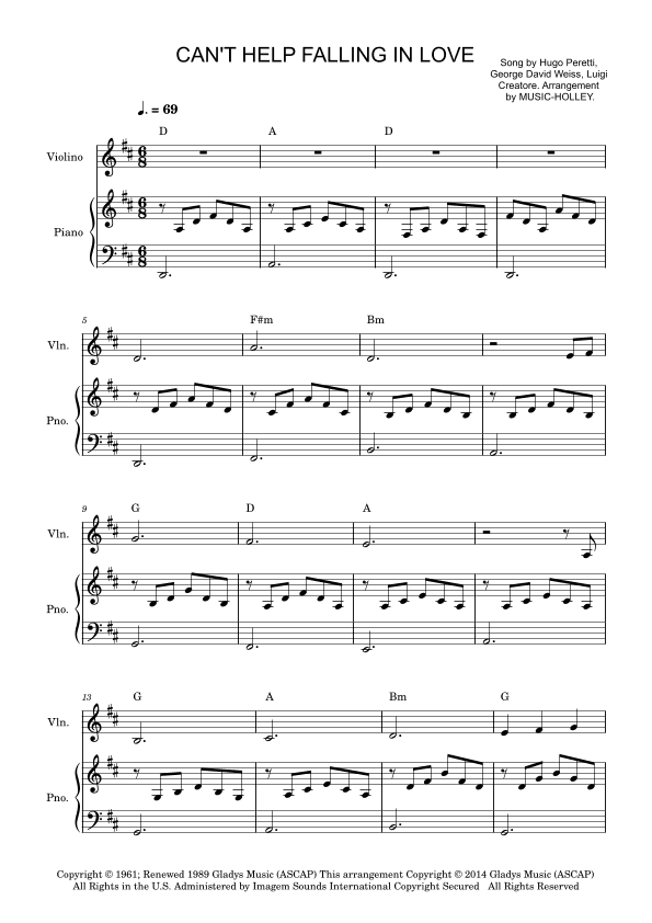 Can't Help Falling In Love (arr. Music-holley)