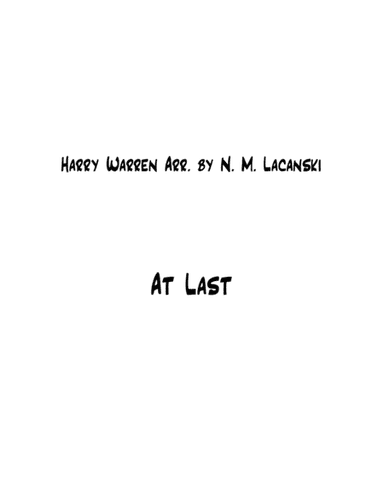 At Last (arr. Nick Lacanski)