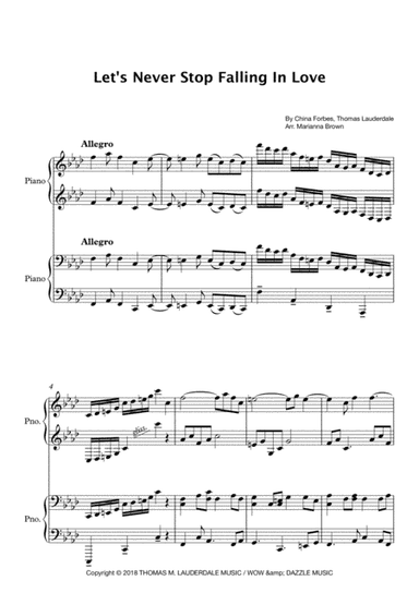 Let's Never Stop Falling In Love (arr. Marianna Brown)