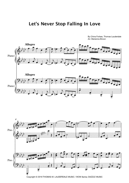 Let's Never Stop Falling In Love (arr. Marianna Brown)