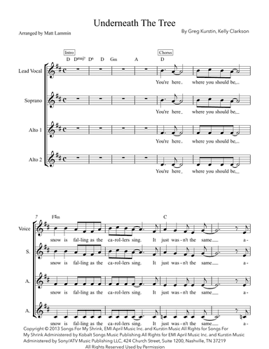 Underneath The Tree (arr. Matt Lammin)