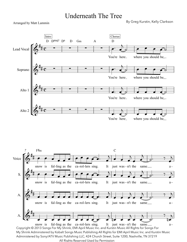 Underneath The Tree (arr. Matt Lammin)