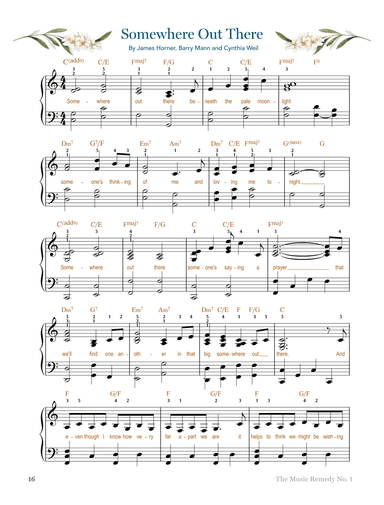 Somewhere Out There (arr. Gaili Schoen for TheMusicRemedy.com)