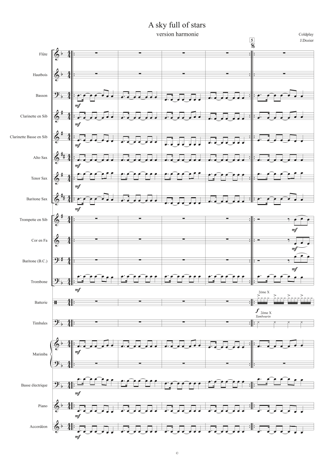 A Sky Full Of Stars (arr. Julien Dozier)
