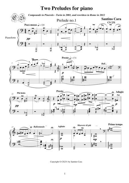 Two Preludes for piano