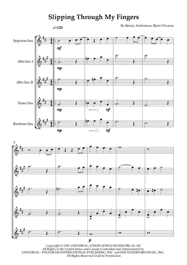Slipping Through My Fingers (arr. Karen Gueiros)