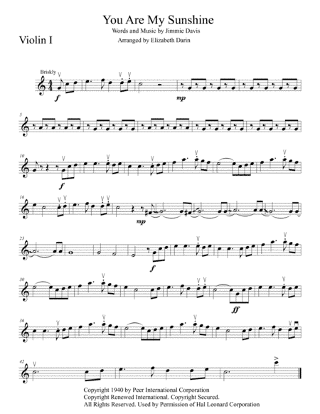 You Are My Sunshine (arr. Elizabeth Darin)