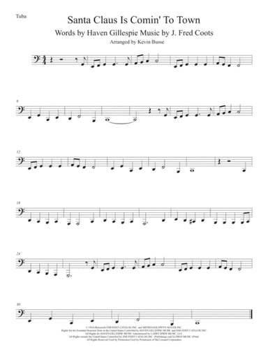 Santa Claus Is Comin' To Town (arr. Kevin Busse)