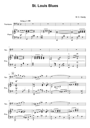 St. Louis Blues - Trombone (arr. Kacie J. Rickells)