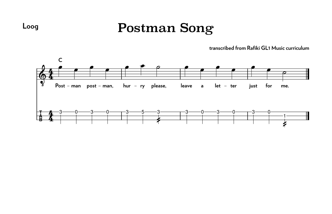 The Postman Song (arr. Riverside Guitar School)