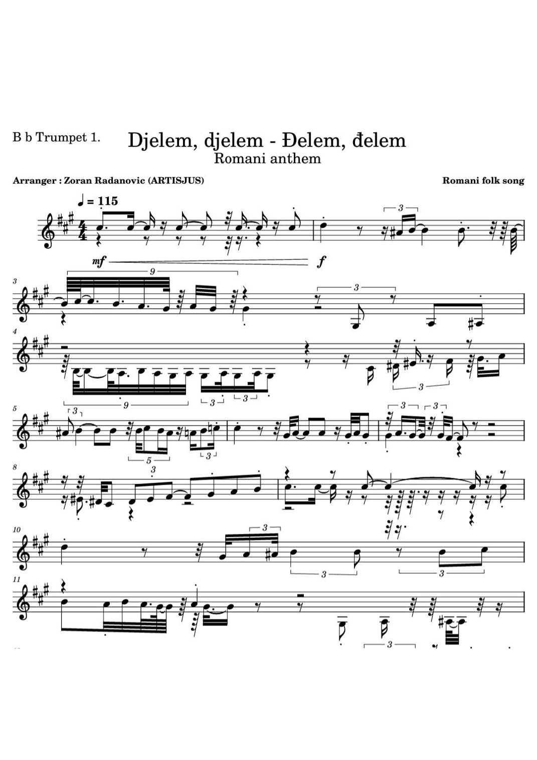 Djelem djelem - Ðelem, delem - for brass quartet (arr. Zoran Radanovic)