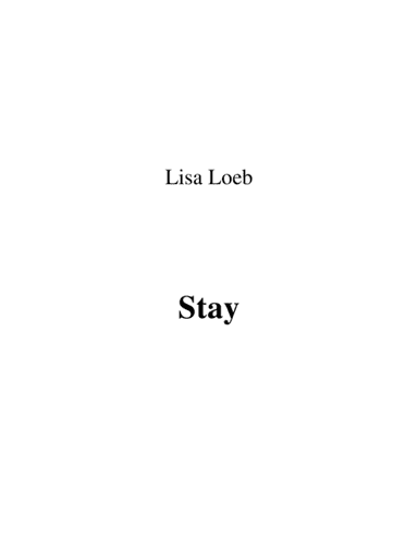 Stay (arr. Ronn M)