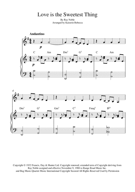 Love Is The Sweetest Thing (arr. Kaiserin Rebecca)