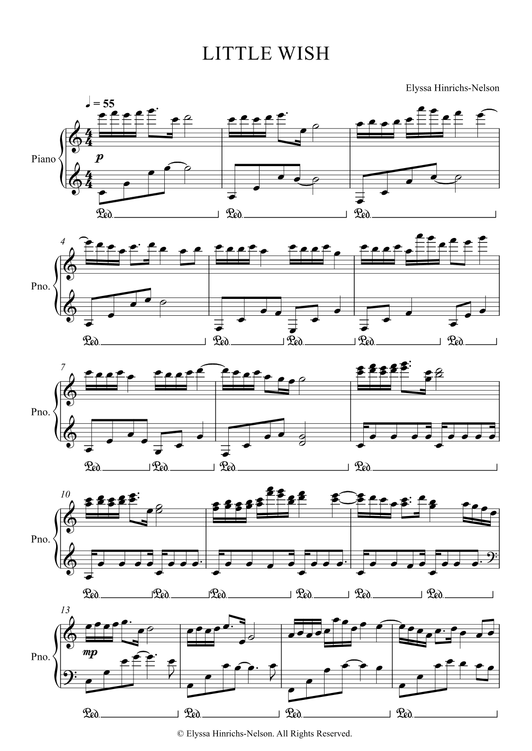 LITTLE WISH Piano Solo by Elyssa Hinrichs-Nelson