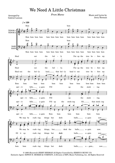 We Need A Little Christmas (arr. Gabriel Lawson)