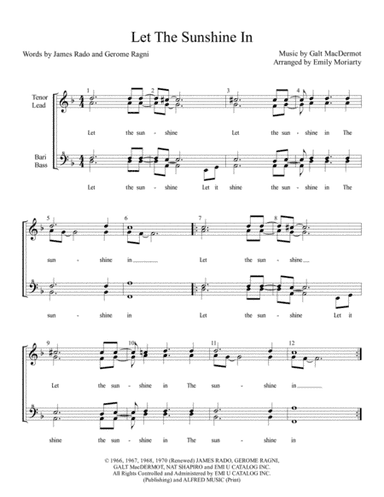 Let The Sunshine In (arr. Emily Moriarty)