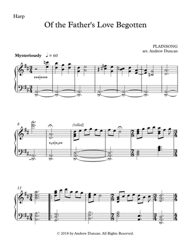 Of the Father's Love Begotten - Harp Solo (arr. Andrew Duncan)
