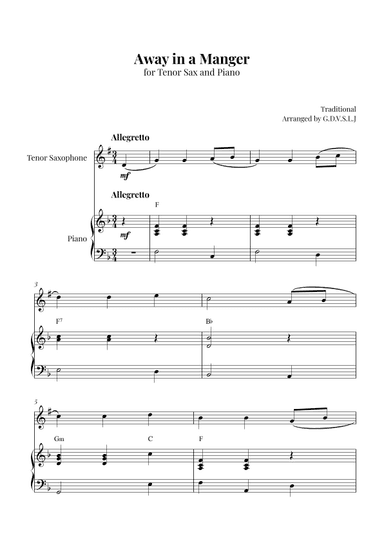 Away in a Manger (arr. G.D.V.S.L.J)