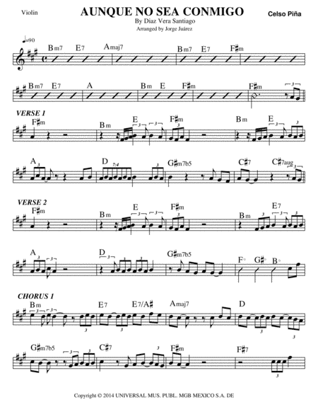 Aunque No Sea Conmigo (arr. Jorge Juárez)