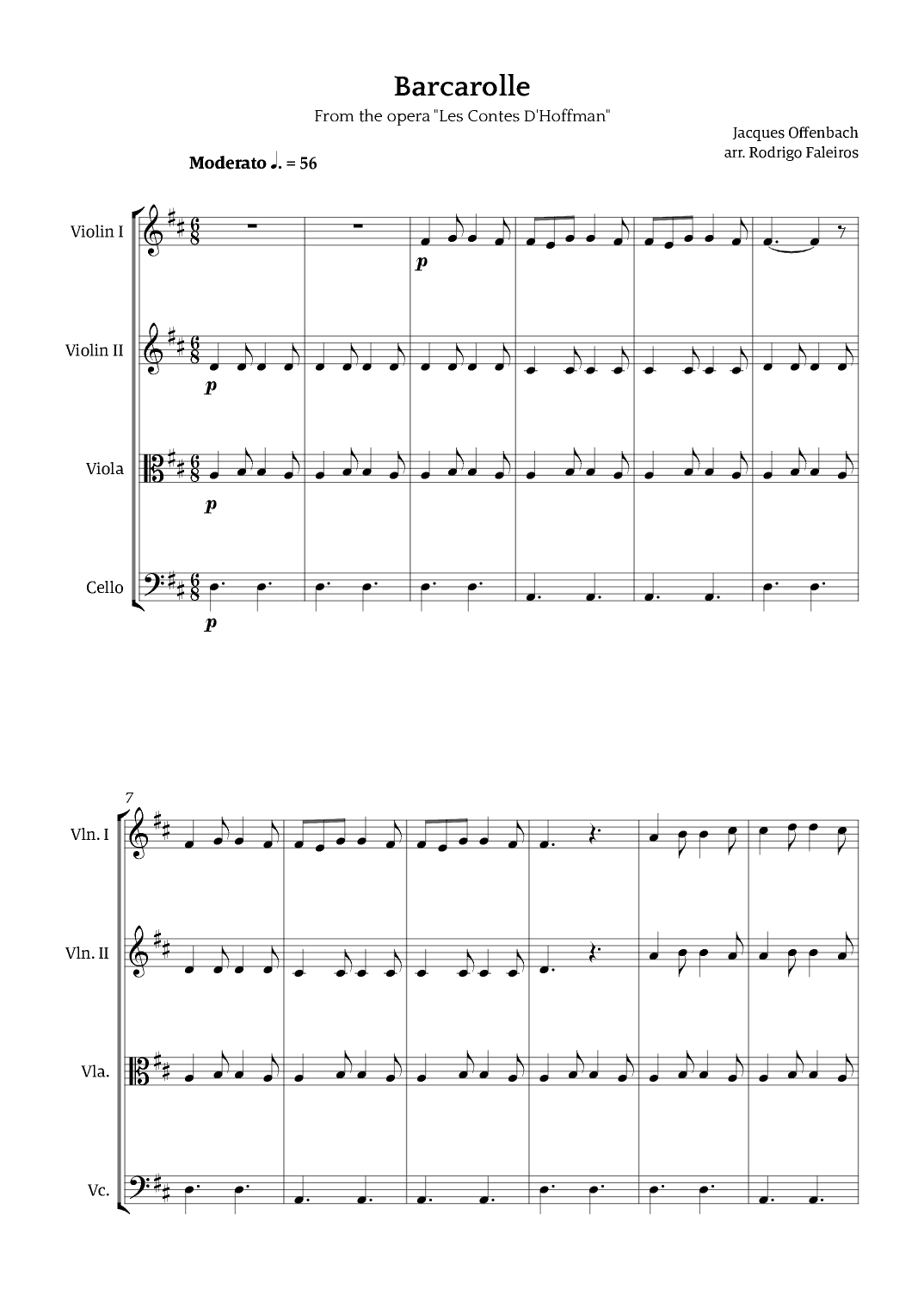 Barcarolle - Belle Nuit, O Nuit D'Amour (arr. Rodrigo Faleiros)