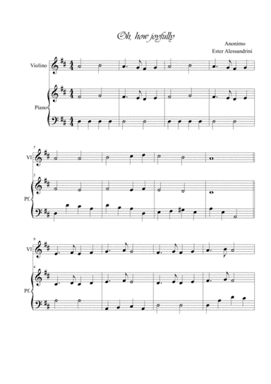 Oh, how ioyfully. Violin and piano (arr. Ester Alessandrini)