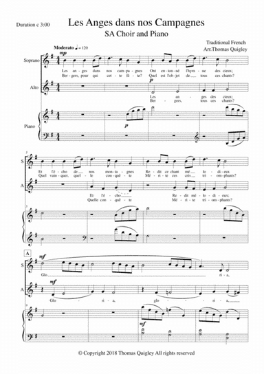 Les Anges Dans Nos Campagnes (arr. Thomas Quigley)