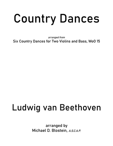 Country Dances (score only) - Score Only (arr. Michael Blostein)