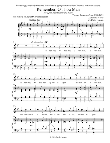 Remember, O Thou Man (SB) (arr. Curtis Hanson)