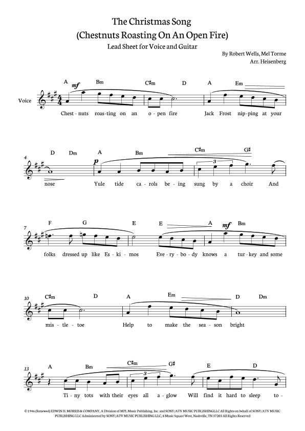 The Christmas Song (chestnuts Roasting On An Open Fire) (arr. Heisenberg)