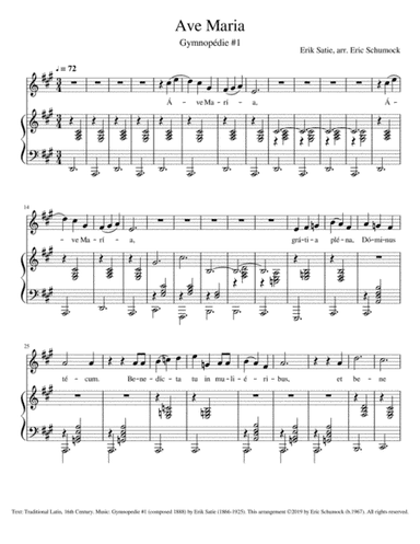 Ave Maria (Gymnopedie #1) (arr. Eric Schumock)
