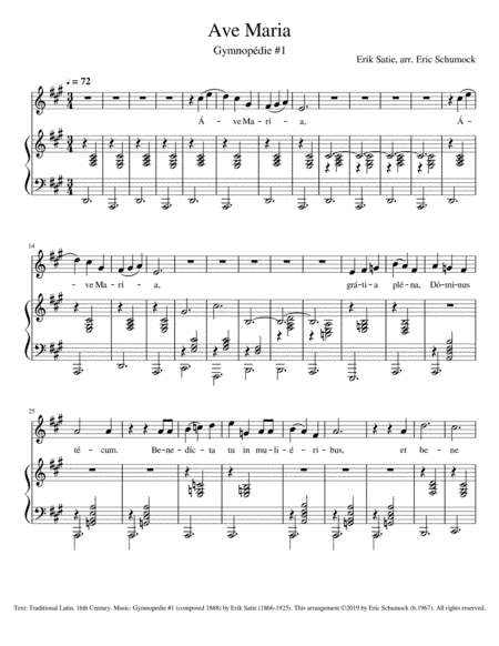 Ave Maria (Gymnopedie #1) (arr. Eric Schumock)