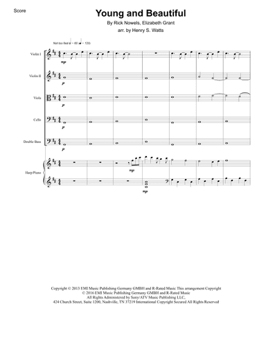 Young And Beautiful (arr. Henry S. Watts)