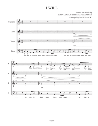 I Will (arr. Manoj Padki)