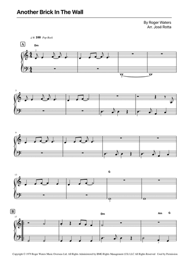 Another Brick In The Wall (arr. José Rotta)