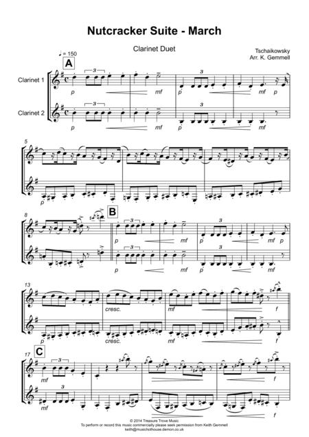 Nutcracker Suite - March: Clarinet Duet (arr. Keith Gemmell)