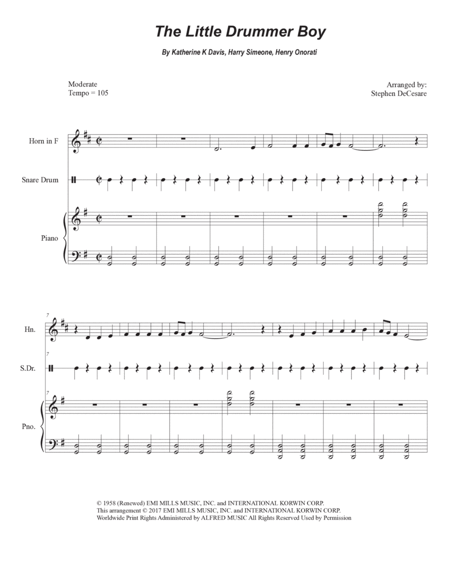The Little Drummer Boy (arr. Stephen DeCesare)