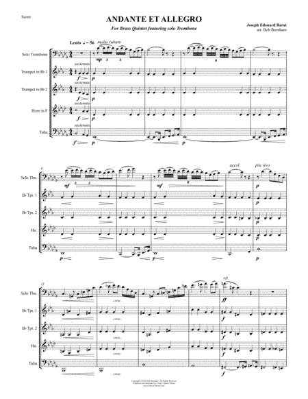 Andante et Allegro for Brass Quintet featuring solo Trombone (arr. Bob Burnham)