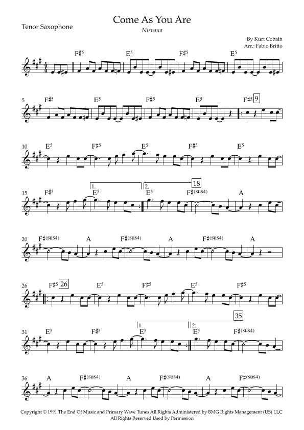 Come As You Are (arr. Fabio Britto)