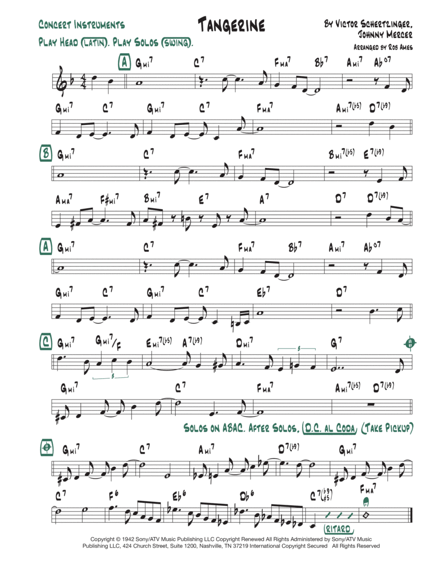 Tangerine (arr. Rob Ames)