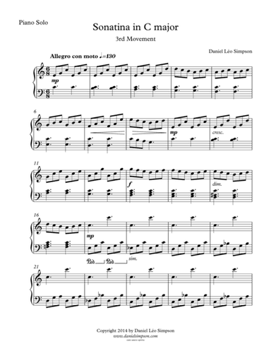 Sonatina in C for Piano Solo - 3rd Mvt.