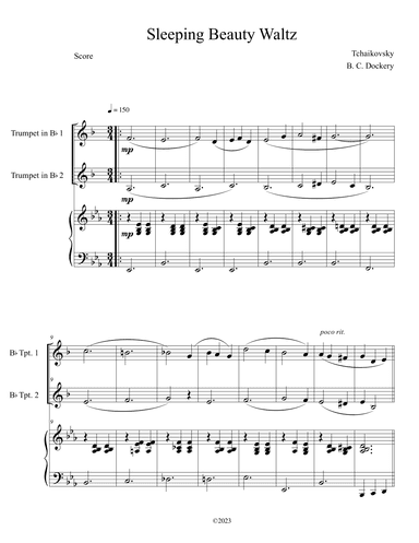 Sleeping Beauty Waltz (Trumpet Duet with Piano Accompaniment) (arr. B. C. Dockery)