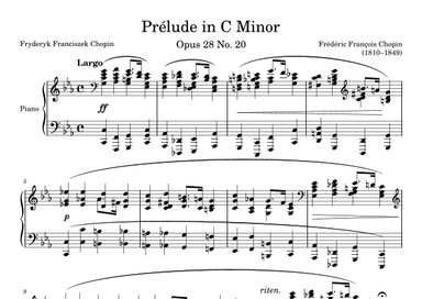 Prelude Opus 28 No. 20 in C Minor (arr. Zachary Corbett)