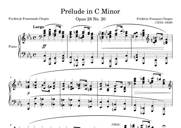 Prelude Opus 28 No. 20 in C Minor (arr. Zachary Corbett)