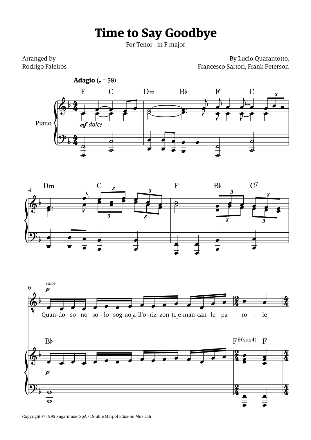 Time To Say Goodbye (arr. Rodrigo Faleiros)