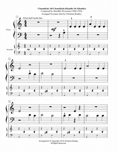 Chanukah O Chanukah (Khanike Oy Khanike) (arr. Christina Bradley)