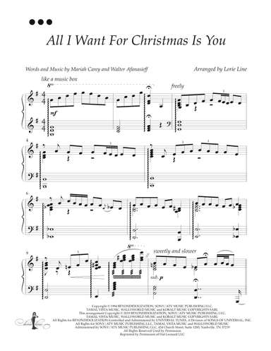 All I Want For Christmas Is You (arr. Lorie Line)